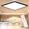 RDGOOD Plafoniere LED 18W dimmerabili con telecomando, plafoniera LED 1800lm dimmerabile 3000-6500K, pannello piatto per soggiorno, camera da letto, cameretta, cucina, corridoio 22 * 22x2,5cm