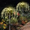 A.bigwhale Luci Solari da Giardino 2 Pezzi, 150 LED Fuochi D'artificio Solari, Luci Solari Giardino Esterno Impermeabile Decorative Lampade per cortile sentiero prato terrazza balcone