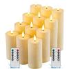 Fanzir Candela a LED impermeabile, con telecomando, altezza 10 cm, 13 cm, 15 cm, 17 cm, resistente alle alte temperature, 12 pezzi.
