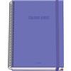 Dohe - Taccuino A5 a quadretti - 100 fogli spessore 90 g/m², dimensioni 16,2 x 21 cm, copertina rigida, chiusura anelli e gomma elastica, griglia 5 mm, materiale scolastico - COLOUR VIBES viola