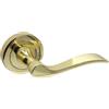 Micel - 02029 - Maniglia con rosetta, 50 mm e maniglia in alluminio, finitura ottonata, colore oro opaco, 120 x 50 x 51 mm