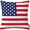 GSRONY Federa per cuscino in cotone e lino con bandiera americana patriottica rossa bianca e blu (45,7 x 45,7 cm)