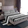 Bedluxy Set di lenzuola matrimoniali grigie e nere, per bambini, con motivo zebrato e leopardato, con tasca profonda, lenzuolo con angoli, stampa animalier, safari, morbido