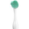 Leeadwaey Spazzola di pulizia del viso del silicone della spazzola di massaggio del viso della spazzola di pulizia del viso, singolo capo, bianco verde