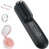 STUDLLY Spazzola lisciante per capelli senza fili, mini pettine portatile da viaggio, spazzola lisciante per capelli a ioni negativi, spazzola per capelli calda per donne, spazzola compatta pieghevole con