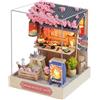 Casa delle bambole in miniatura in legno fai-da-te con luci con accessori
