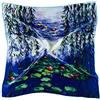 YangtzeStore Grande foulard quadrato in seta Charmeuse con stampa artistica classica, 63 x 17