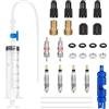 Feirdhoo Siringa Tubeless per Bicicletta - 60 ml Kit Riparazione Pneumatici Bici, 29 Pezzi Sealant Injector Set per MTB e Bici da Strada, incl, Rimozione del Nucleo della Valvola