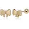 Meissa Orecchini a bottone mini fiocco per donna gioielli dolci in argento oro oro rosa per lobo o piercing helix