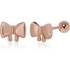 Meissa Orecchini a bottone mini fiocco per donna gioielli dolci in argento oro oro rosa per lobo o piercing helix