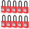 SUNGOOYUE Lockout Lock 38mm, 10 Set Lockout Tagout Lucchetto Strumento di Sicurezza Lucchetti di Sicurezza Elettrica per Fabbriche (Rosso)