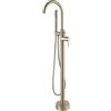 SJQKA Freestanding Rubinetti Per Vasca, Montaggio A Pavimento Miscelatore Rubinetto Per Vasca Rubinetto Per Vasca Da Bagno Indipendente, Girevole A 360°, Con Doccetta Per Vasca (Oro spazzolato-B)