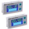 DollaTek 2PCS 10-100V Livello batteria programmabile Voltaggio Misuratore di temperatura Indicatore 12V 24V 36V 48V Display LCD Indicatore percentuale Tester Rilevatore quantità elettrica