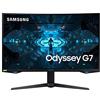 Samsung Monitor Gaming Odyssey G7 (C32G75), Curvo (1000R), 32, 2560x1440 (WQHD 2K), HDR 600, VA, 240 Hz, 1 ms, FreeSync Pro, G-Sync, HDMI, 2 USB 3, 2 Display Port, Ingresso Audio, HAS, Pivot