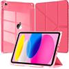 EspZanthic Custodia per iPad (A16) 11a/10a Generazione (2025/2022) con Portapenne, Posteriore Chiaro Trasparente 6 in 1 Angoli di Visione Supporto per Tablet Cover, Anguria Rossa