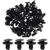 Yuiturt 50 clip di fissaggio paraurti in plastica, rivetti auto universali per Citroen Peugeot (Jumpy, Berlingo, C3-C6) e Renault Clio 2, fascette per carrozzeria, colore: Nero