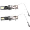 Tbest Bombilla H3 12V 24,Lampadina Sostituzione Per Faro A Led 2 Pezzi, 2525 12Led Faro Sostituzione Per Autoveicolo Sostituzione Per Lampadina H3 Dc12V 24V Bianco 6500K 7500K