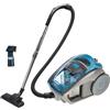 Eznaobo Aspirapolvere senza sacchetto, 2500 W, con filtro HEPA, bocchetta per pavimenti duri e tappeti, cavo di alimentazione da 5 m, capacità del contenitore della polvere, 1,5 litri, blu