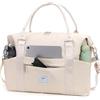 FIORETTO Borsa da viaggio da 32 Litri Borsone Borse da viaggio per il weekend con custodia per trolley, borsa tote da viaggio per donna Beige