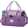 FIORETTO Borsa da viaggio da 32 Litri Borsone Borse da viaggio per il weekend con custodia per trolley, borsa tote da viaggio per donna Viola Lavanda