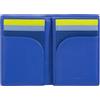 DUDU Portafoglio Uomo RFID Blocking in Pelle, Portafoglio Piccolo Tascabile Bifold con Finestra ID, 9 Porta Carte di Credito, Porta Banconote Fiordaliso
