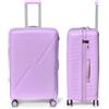 DS-Lux Valigia da viaggio di alta qualità, rigida, trolley trolley a mano, in plastica ABS con serratura TSA, 4 ruote spinner (S-M-L-Set), Rose V3, L, valigetta