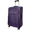 MY TRAVEL BAG Trolley da viaggio in tessuto espandibile con ruote gemelle (M/L/XL/XXL o set da 4) bagagli morbidi, Lilla, Mittlerer Koffer (65cm), Valigetta in tessuto con ruote gemelle