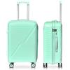 DS-Lux Valigia da viaggio di alta qualità, rigida, trolley trolley a mano, in plastica ABS con serratura TSA, 4 ruote spinner (S-M-L-Set), Verde V3, m, valigetta