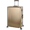 Travelhouse Valigia da viaggio in alluminio, con manico telescopico, TSA, 4 ruote, gold, Großer Koffer XL, valigetta