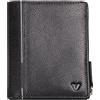 RONCATO BOSTON Portafoglio Uomo in Vera Pelle con Cerniera - Compatto 9x11 cm, Design Elegante e Sottile - Colore Nero