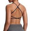 Aoxjox Reggiseno Sportivo per Allenamento da Donna Fitness Backless Imbottito Edera Reggiseno a Basso Impatto Yoga Crop Canotta, Nero, S