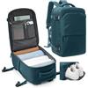 kibachev Leggera Zaino da Viaggio 40X20x25 Ryanair, Aereo Bagaglio a Mano con Portascarpe 40x30x20, Capiente Borsa Porta Pc Impermeabile Donna/Uomo, Zaino Business Multitasche (Blu Pavone)