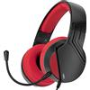NITHO JANUS Cuffie Gaming per PC, PS4, PS5, Xbox One, Xbox Series X/S, Mobile, Tablet, Cuffie da Gioco Over-Ear con Microfono Rimovibile, Jack Audio 3.5 mm, Driver 40 mm, Multipiattaforma - Rosso