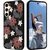 HopMore Cover per Samsung Galaxy A55 5G Custodia, Nero Ultra Sottile Morbida in Silicone Protettiva Case per Samsung A55 5G, Antiurto TPU Cover con Disegni Motivi Colorate Custodia, Fiore e Gatto