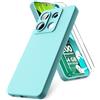 Vansdon Cover Compatibile con Xiaomi Redmi Note 13 Pro 5G / Poco X6 5G, 2 Pellicola Protettiva in Vetro Temperato, Gomma Gel di Silicone Liquida Antiurto Custodia - Azzurro