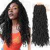 AuHeiAmeri Goddess Locs - Extension per capelli all'uncinetto, per donne di colore (45,7 cm, confezione da 7, #1B)