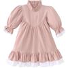 Fnaobai Neonata Cotone Lino Vestito Bambino Manica Centrale Primavera Ragazze Tinta Unita Gonna Vestito