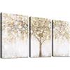 HALFLEMART 3Pcs Albero Stampa su tela con cornice astratta Pittura Quadri su tela Poster Arte muraria Stampa Decorazione della camera da letto Casa Ufficio Decorazioni Pronto da appendere 120x60cm(16"x24"x3pcs)