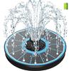 SZMP 2025 Fontana Solare Pompa,3.5W Fontana da Giardino Solare Galleggiante Pannello Built-in 2000mAh Batteria con 8 Ugelli Ideale per Piccolo Stagno Bagno Uccello Pesce Decorazione del Giardino