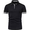MakingDa Polo da uomo a maniche corte, casual, classica, estiva, colori a contrasto, t-shirt da lavoro basic, 2-nero, M