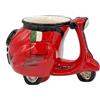 sicilia bedda - Tazza 3D Scooter - 100% Ceramica - h 9.5 Cm x L 15Cm (ROSSO)