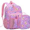 VASCHY Zaino Bambina con Borsa Termica,Zaino Scuola Elementare Zaino Asilo Bambino Zaini Scuola Bambini Zainetto Ragazza con Fascia Toracica 3-8 Anni Farfalla