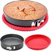 GZMAISULEE Teglie rotonde da 22,9 cm con fondo rimovibile a tenuta stagna per cheesecake con protezione a molla da 25,4 cm per torte, cheesecake, pizza e quiche