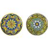 VILLA D'ESTE HOME TIVOLI Scilla Piatto Pizza Set 2 Pezzi 33cm Decoro Siciliano Porcellana