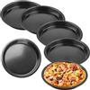 Hscjymnd Set 6 Piatti Pizza, Piatti Pizza Rotondi, Diametro 20 Cm, Teglia Pizza in Acciaio, Rivestimento Antiaderente, Atossico e Facile da Pulire