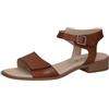 CAPRICE Sandali da donna piatti in pelle da cerimonia, Marrone (Cognac Nappa), 40 EU
