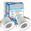 Sigmaled lighting, MINI SPOT LED 3W, Dimmerabile, 300lumen, Luce fredda 6000K, Faretto Tondo incasso, 220V / 240V AC Driver NON NECESSARIO, 2 Spots