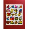 (X59) MS PAC-MAN Foglio 19 ADESIVI STICKER gommosi con occhi Vintage '80 18x15