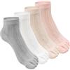 ZOCONE 4 Paia Calzini con Dita Separate Donna, Cotone Calze con Dita Separate Donna Antiscivolo Traspirante Calzini dita Separate Donna Corti Calze per Corsa Yoga Pilates (Policotone, A)