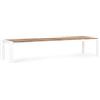 KONTE.DESIGN Tavolo allungabile CAMERON in alluminio bianco e legno teak 253x110 cm - 384x110 cm